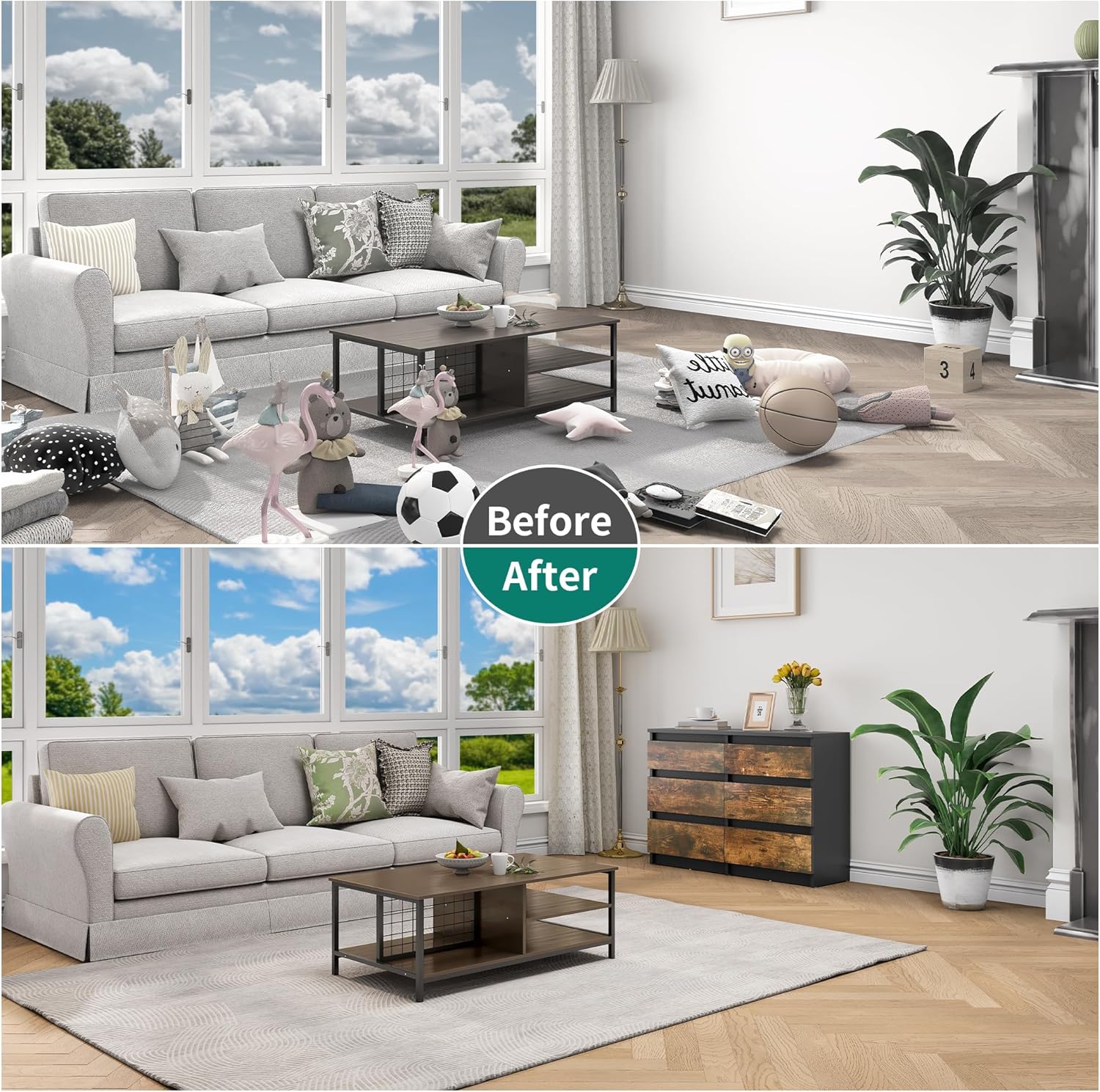 YITAHOME Commode met 6 lades, 100 x 30 x 70 cm, moderne slaapkamerkast, gemaakt van duurzaam MDF en spaanplaat, ideaal voor kleding en dagelijkse benodigdheden, zwart 