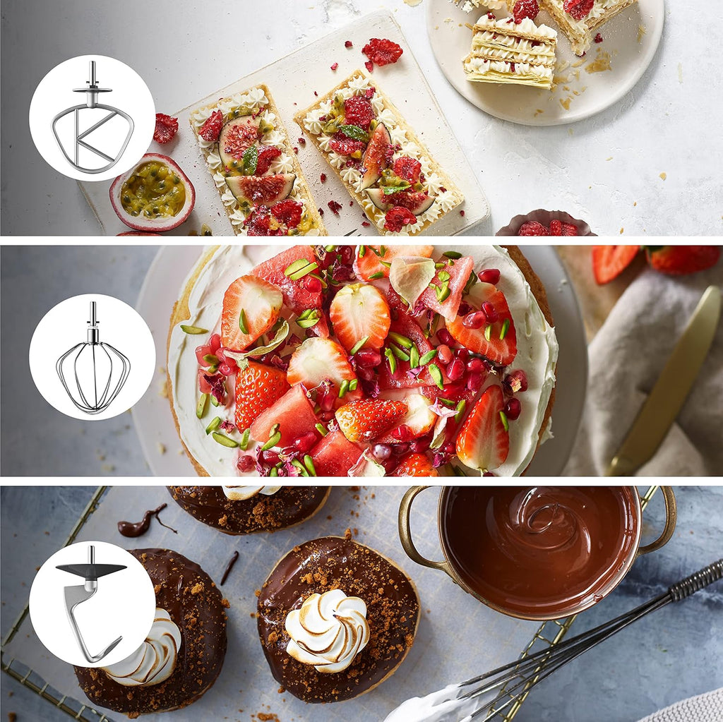 Kenwood Titanium Chef Baker KVC85.004SI Patisserie Processor met geïntegreerde weegschaal, inclusief 3-delige deegset, mengkom van 5 liter en 3,5 liter, progressieve cruisecontrol, 1200 W, zilverkleurig 