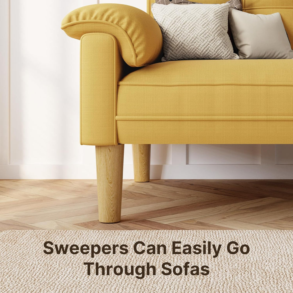 Canapé 2 places Xbro - petit canapé 2 places avec accoudoirs et poches latérales, canapé moderne