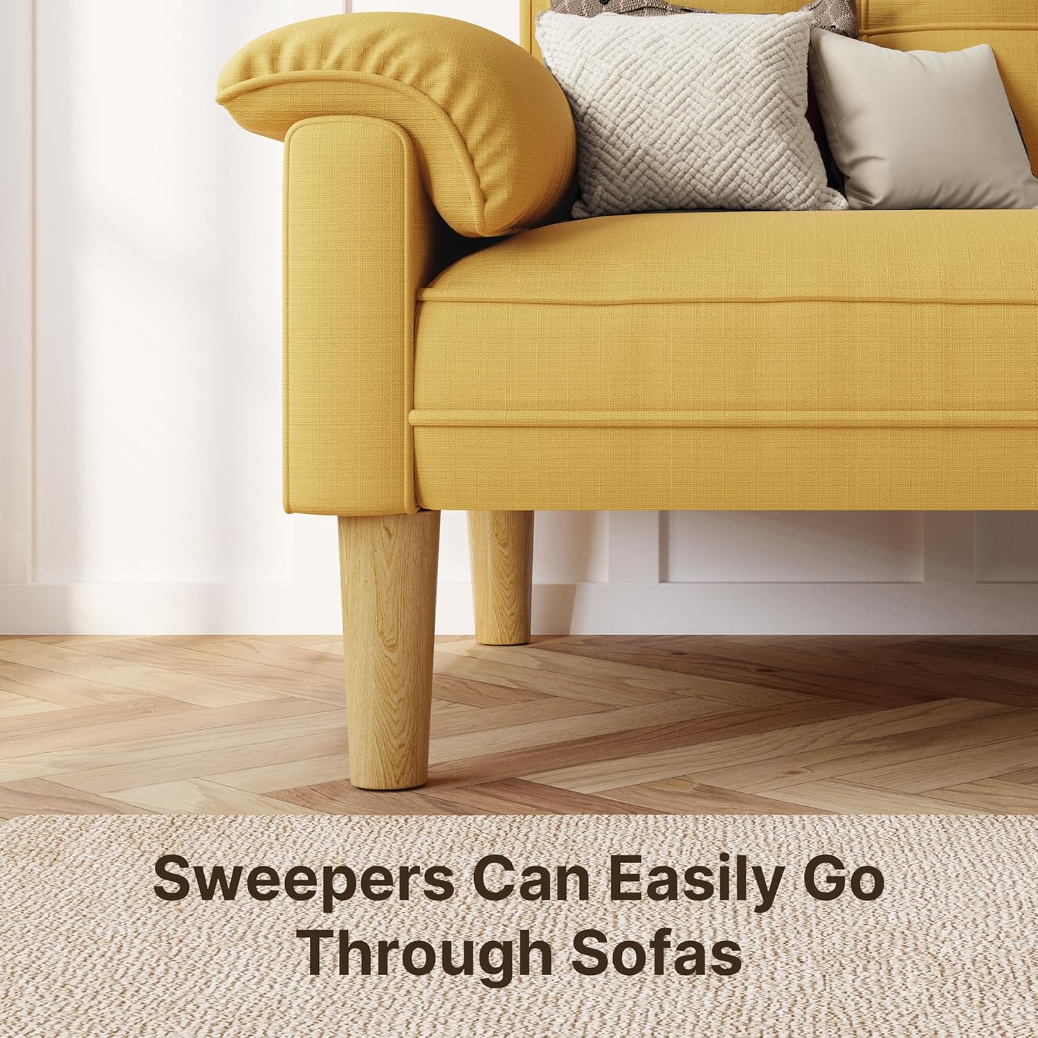 Canapé 2 places Xbro - petit canapé 2 places avec accoudoirs et poches latérales, canapé moderne