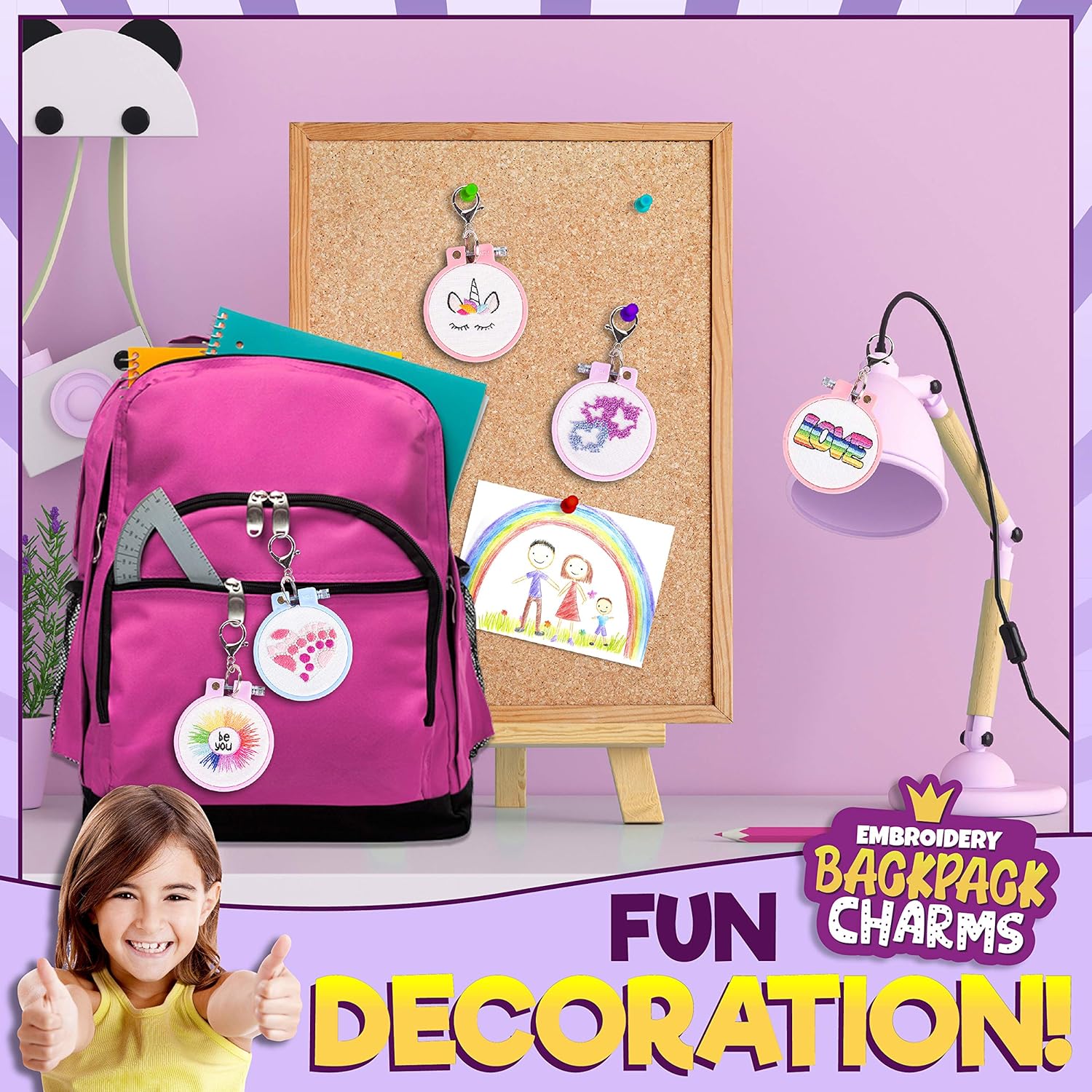 10 modèles de broderie pré-imprimés, kits de broderie pour enfants, kits de points d'aiguille pour débutants