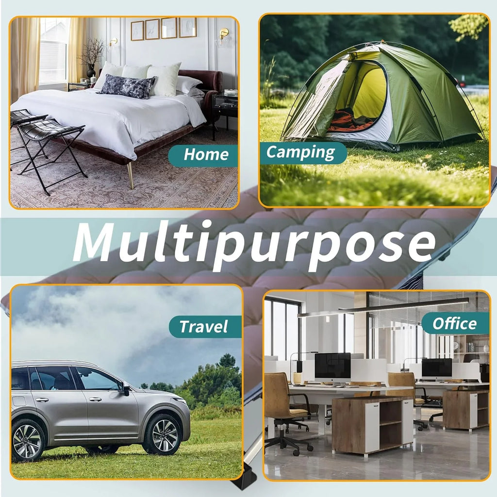 Lot de 2 lits de camp avec matelas, lit pliant confortable et robuste pour bébé