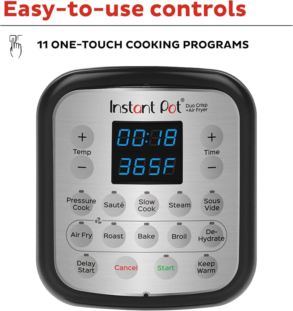 Instant Pot Duo 7-en-1 Autocuiseur électrique, Mijoteuse, Cuiseur à riz, Cuiseur vapeur, Sauteuse, Yaourtière, Chauffe-plat et Stérilisateur