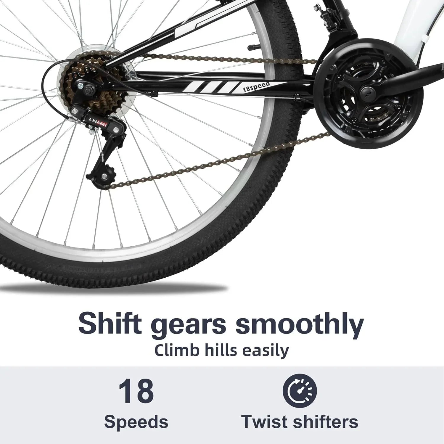 Vélo de montagne WEIZE, vélo hybride d'extérieur 26-27,5 pouces, 18 vitesses/acier à haute teneur en carbone/double suspension complète