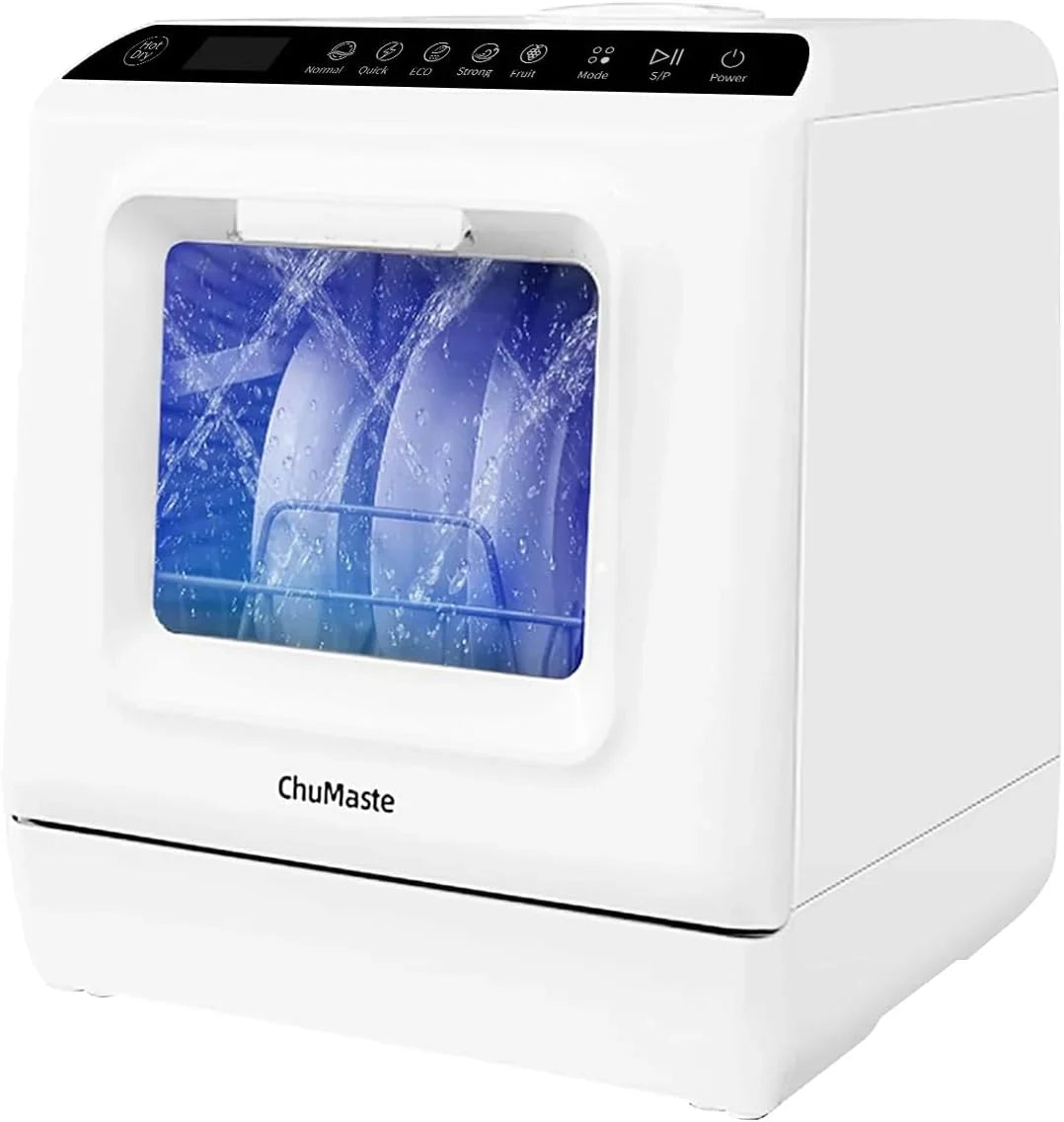 Mini lave-vaisselle de comptoir. Compact avec fonction séchage. Double bras gicleurs. Lave-vaisselle de comptoir portable.