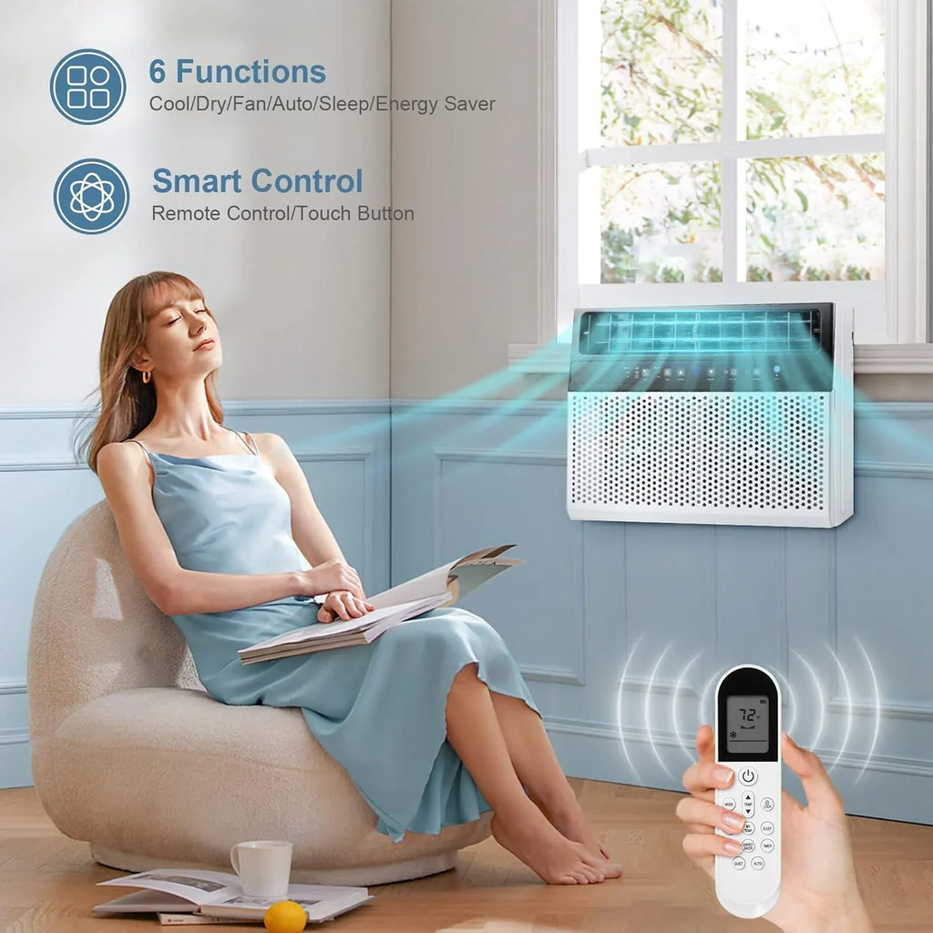 Climatiseur de fenêtre en U Antarctic Star 12 000 BTU, refroidit jusqu'à 550 pi² avec 6 modes, minuterie 24 h, climatiseurs de fenêtre ultra silencieux