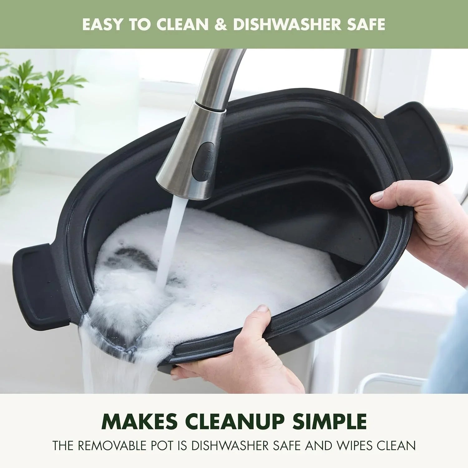 Mijoteuse électrique programmable 8 en 1 de 6 litres avec couvercle lavable au lave-vaisselle et base amovible