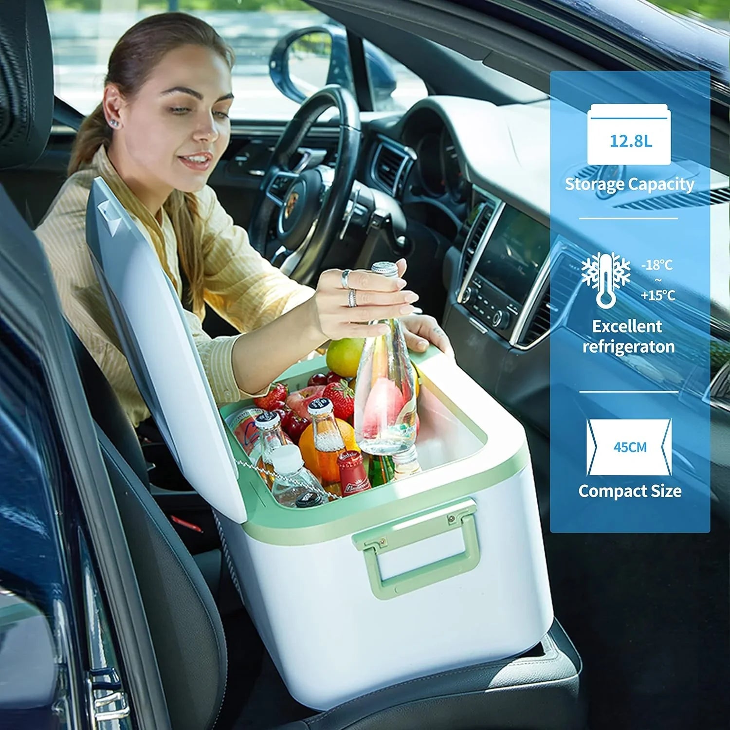 Réfrigérateur de voiture portable de 23 pintes (22 litres) avec compresseur