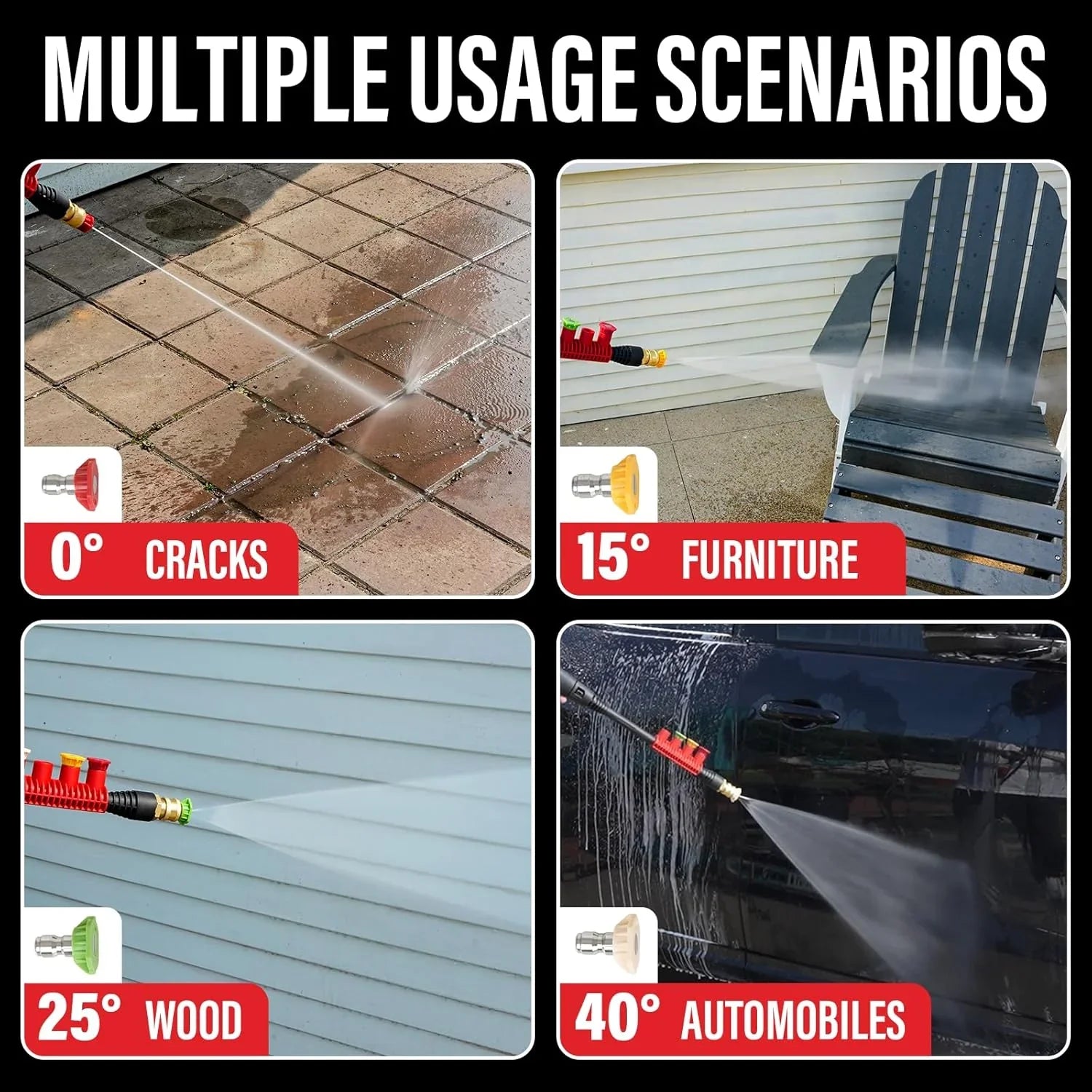 Nettoyeur haute pression électrique MZK avec buse à connexion rapide à 360° et canon à mousse facilement remplaçable