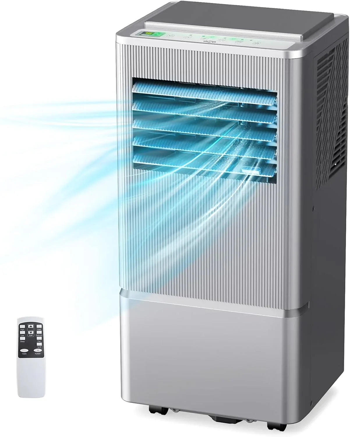 Climatiseur portatif Air Choice, 10 000 BTU, pour pièce jusqu'à 450 pi², télécommande, minuterie 24 h, modes déshumidificateur et ventilateur.