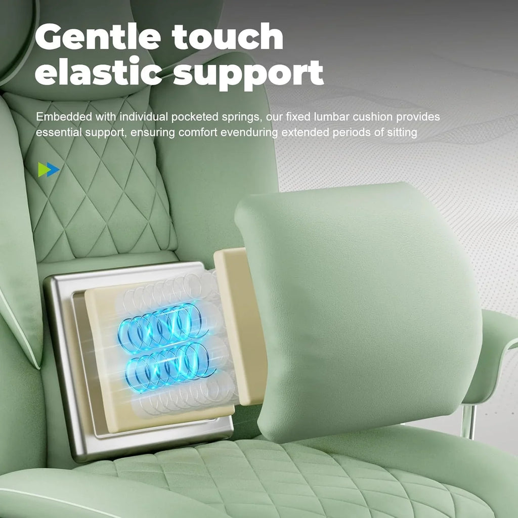 Grande chaise de bureau à dossier haut, chaise de jeu en cuir à dossier haut avec repose-pieds