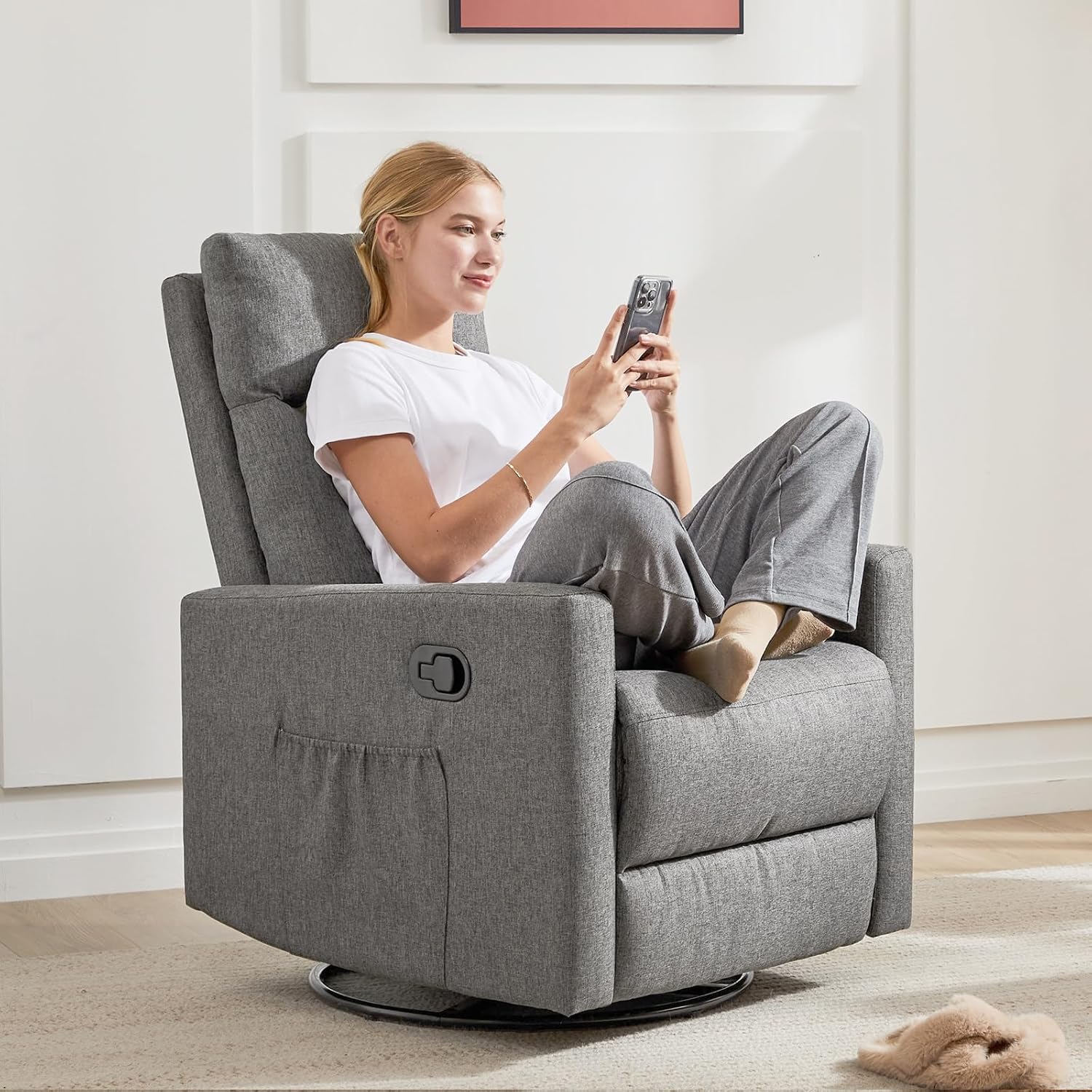 Fauteuil inclinable de massage pour adultes, siège de cinéma maison réglable, fauteuil inclinable en tissu moderne