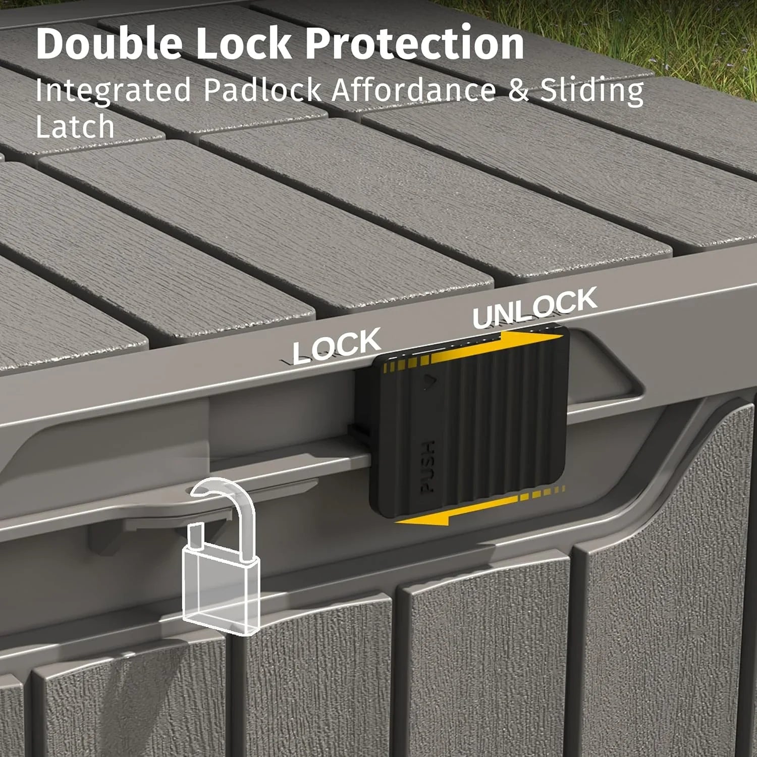 Coffre de rangement extérieur EAST OAK, coffre de terrasse de 60 gallons, utilisation intérieure et extérieure, bac de rangement en résine imperméable