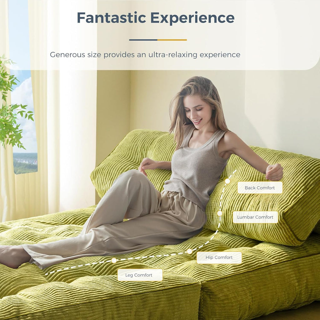 Canapé-lit pliant MAXYOYO, fauteuil convertible avec oreiller, matelas pliable avec support dorsal, fauteuil-lit pliant portable