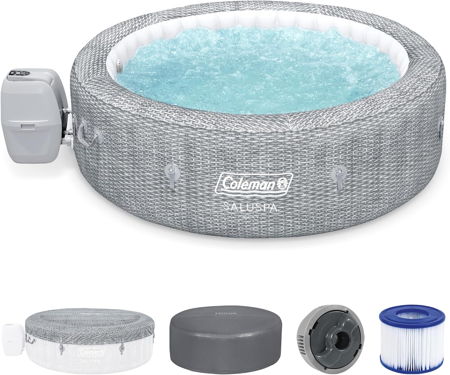 Spa gonflable rond portable d'extérieur SaluSpa Sicily AirJet pour 7 personnes