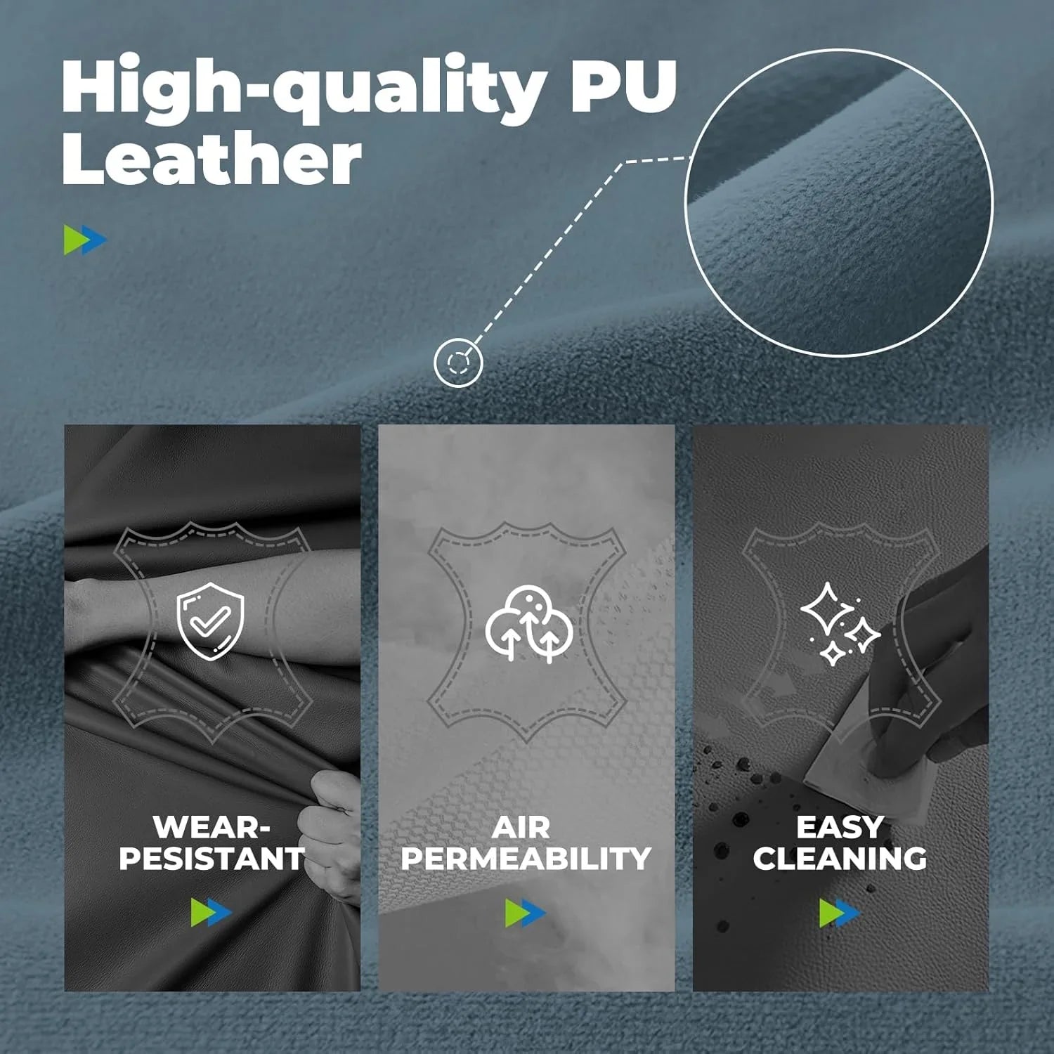 Grande chaise de bureau à dossier haut, chaise de jeu en cuir à dossier haut avec repose-pieds