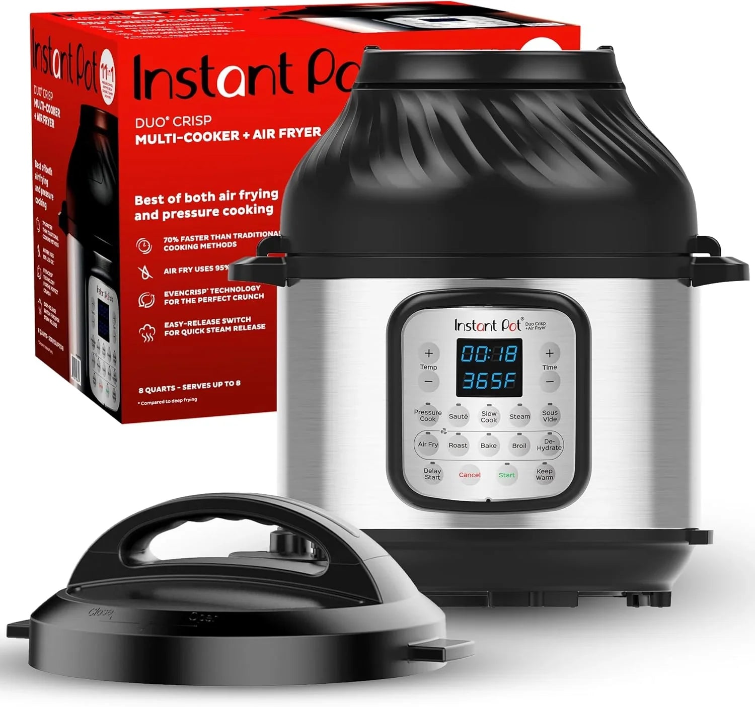 Instant Pot Duo 7-en-1 Autocuiseur électrique, Mijoteuse, Cuiseur à riz, Cuiseur vapeur, Sauteuse, Yaourtière, Chauffe-plat et Stérilisateur