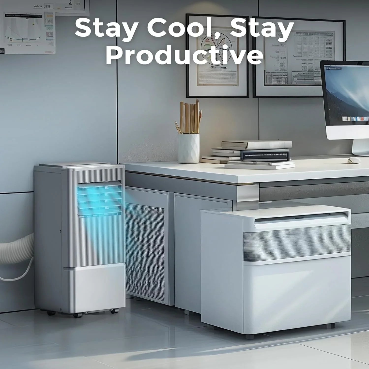 Climatiseur portatif Air Choice, 10 000 BTU, pour pièce jusqu'à 450 pi², télécommande, minuterie 24 h, modes déshumidificateur et ventilateur.