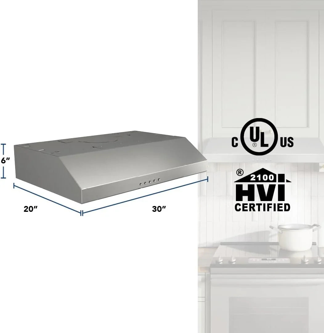 Hotte de cuisinière sous-armoire Broan-NuTone Glacier à trois vitesses avec éclairage DEL, conforme aux normes ADA