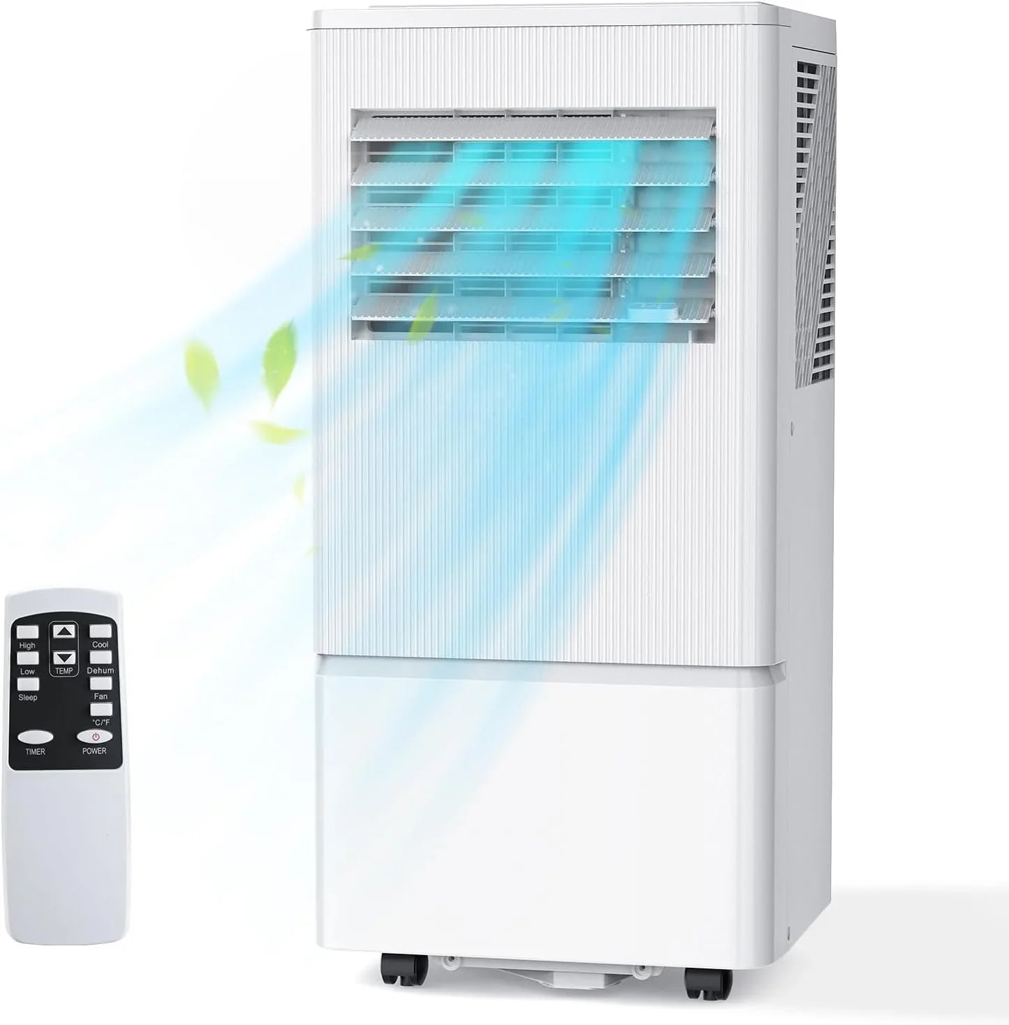 Climatiseur portatif Air Choice, 10 000 BTU, pour pièce jusqu'à 450 pi², télécommande, minuterie 24 h, modes déshumidificateur et ventilateur.