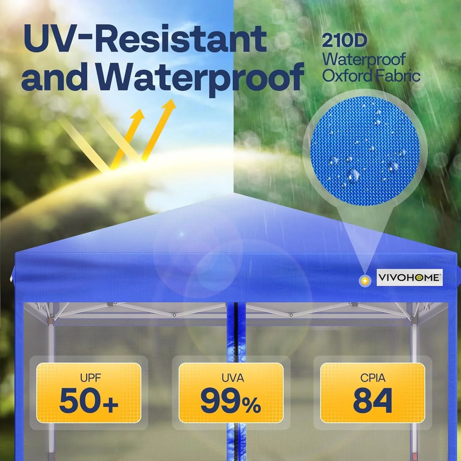 Auvent escamotable facile à monter de 10 x 10 pieds, tente moustiquaire d'extérieur avec moustiquaire, 2 portes à glissière et sac à roulettes