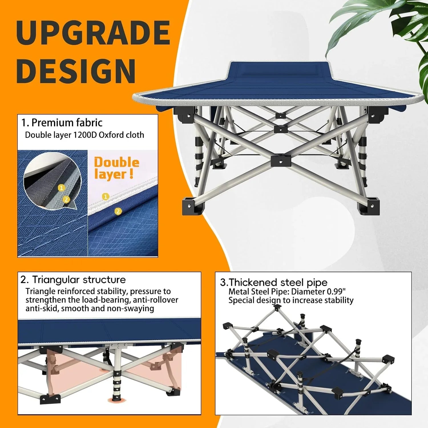 Lot de 2 lits de camp avec matelas, lit pliant confortable et robuste pour bébé