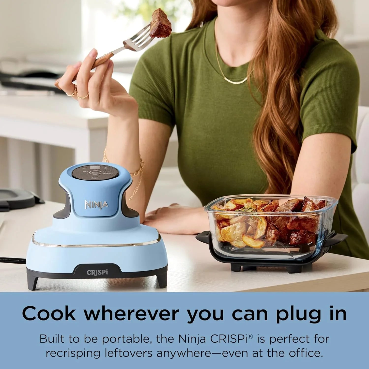 Ninja Crispi Friteuse à air portative en verre 4-en-1
