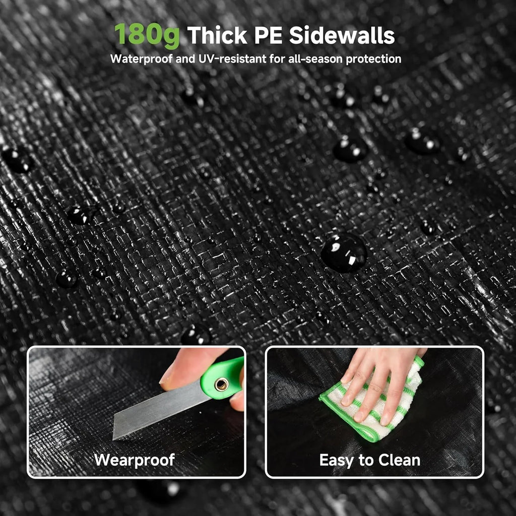 Abri d'auto en métal robuste de 10'x15', abri de garage extérieur avec cadre plus lourd