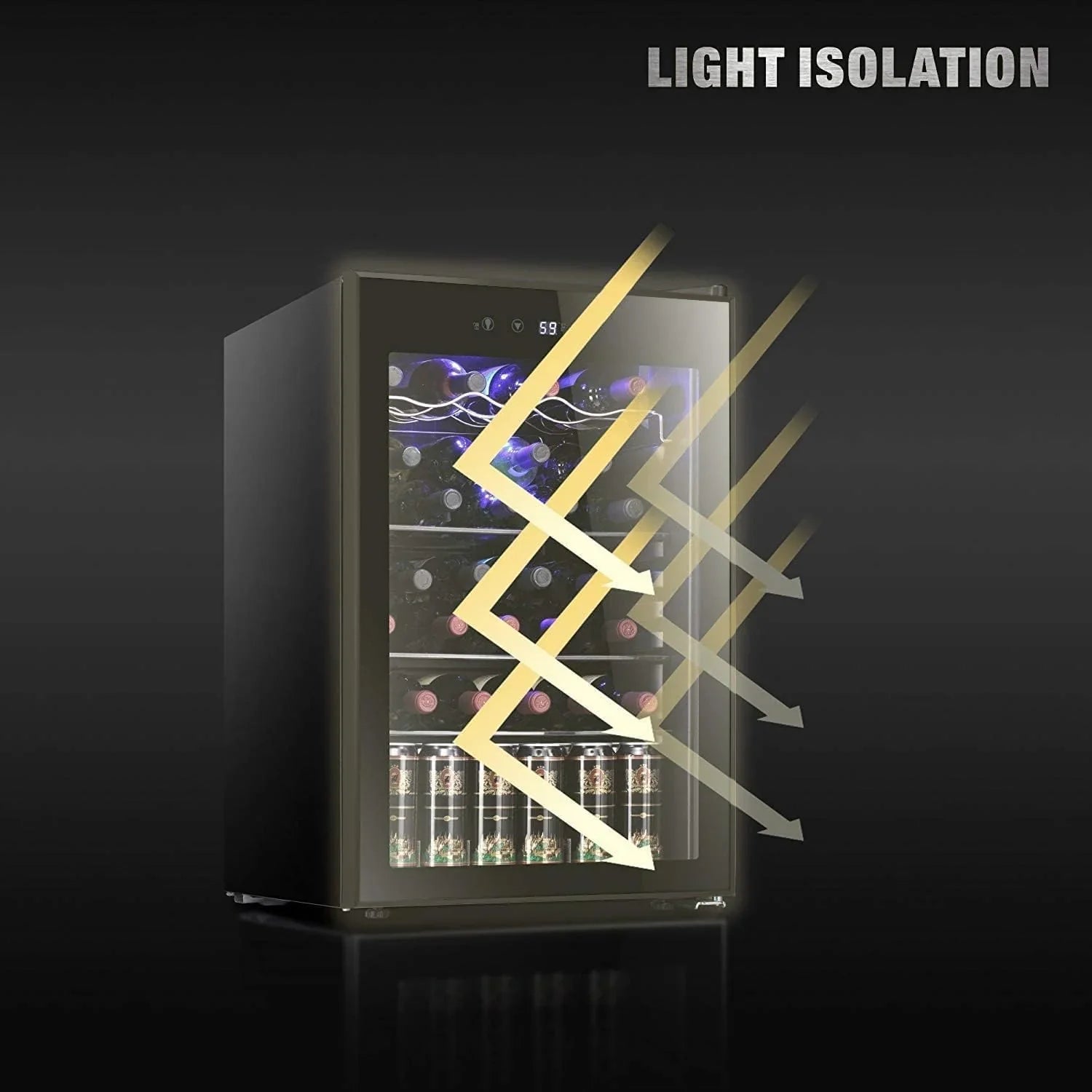 Refroidisseur à vin Antarctic Star 26 bouteilles 130 canettes Réfrigérateur à boissons Mini refroidisseur à vin