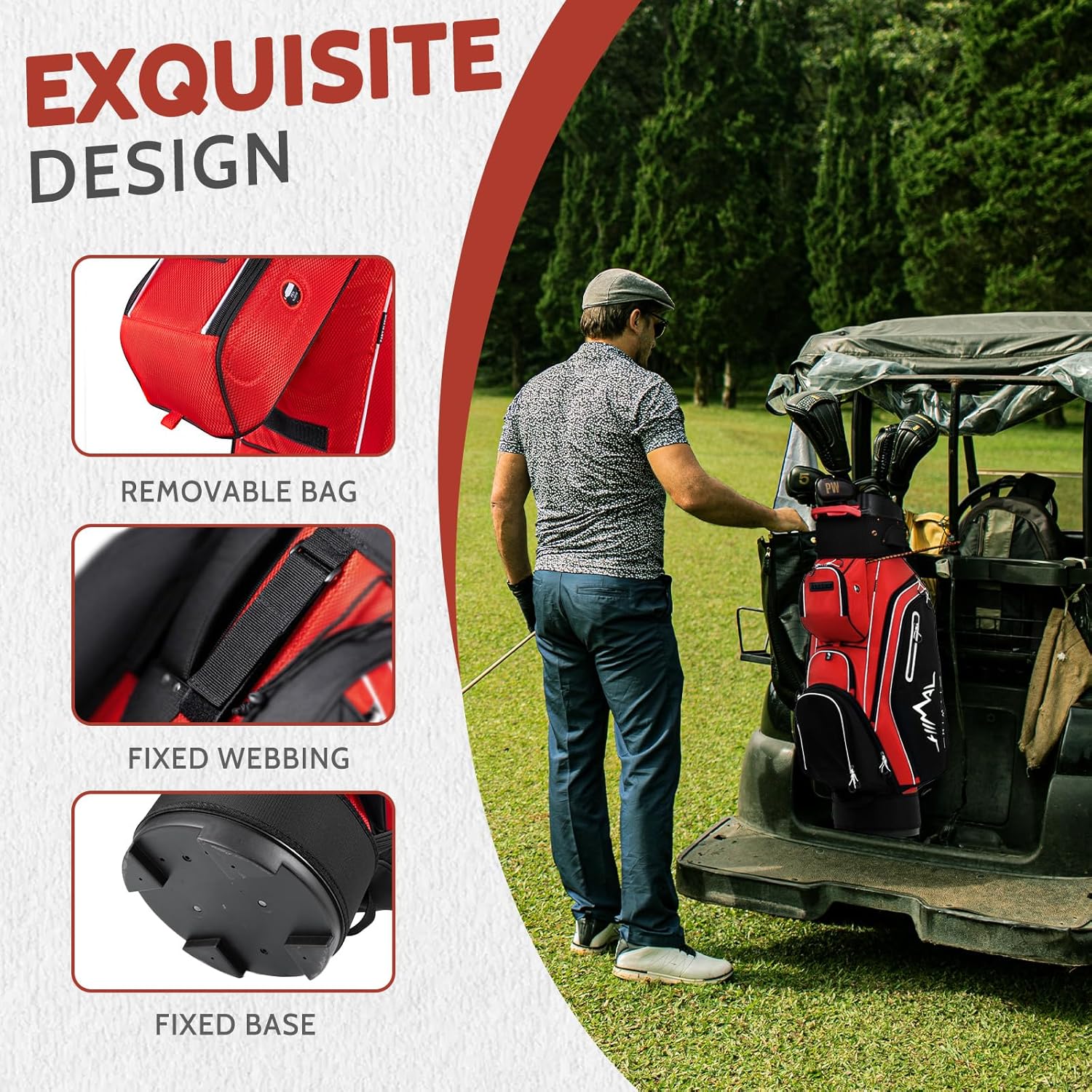 Sac de golf chariot Pro 14 compartiments avec compartiments sur toute la longueur, sac de golf pour homme