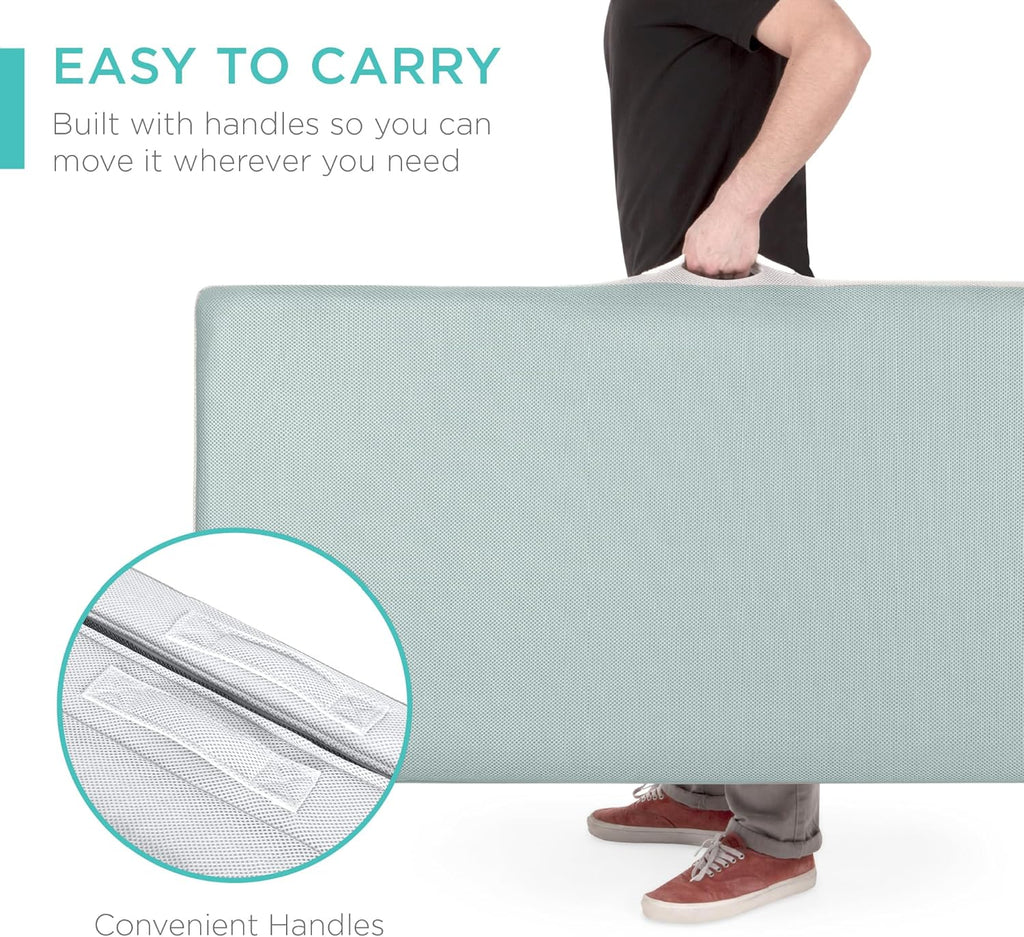 Matelas Queen Size portable de 4 pouces, matelas pliable en trois parties pour camping, invités et tout-petits