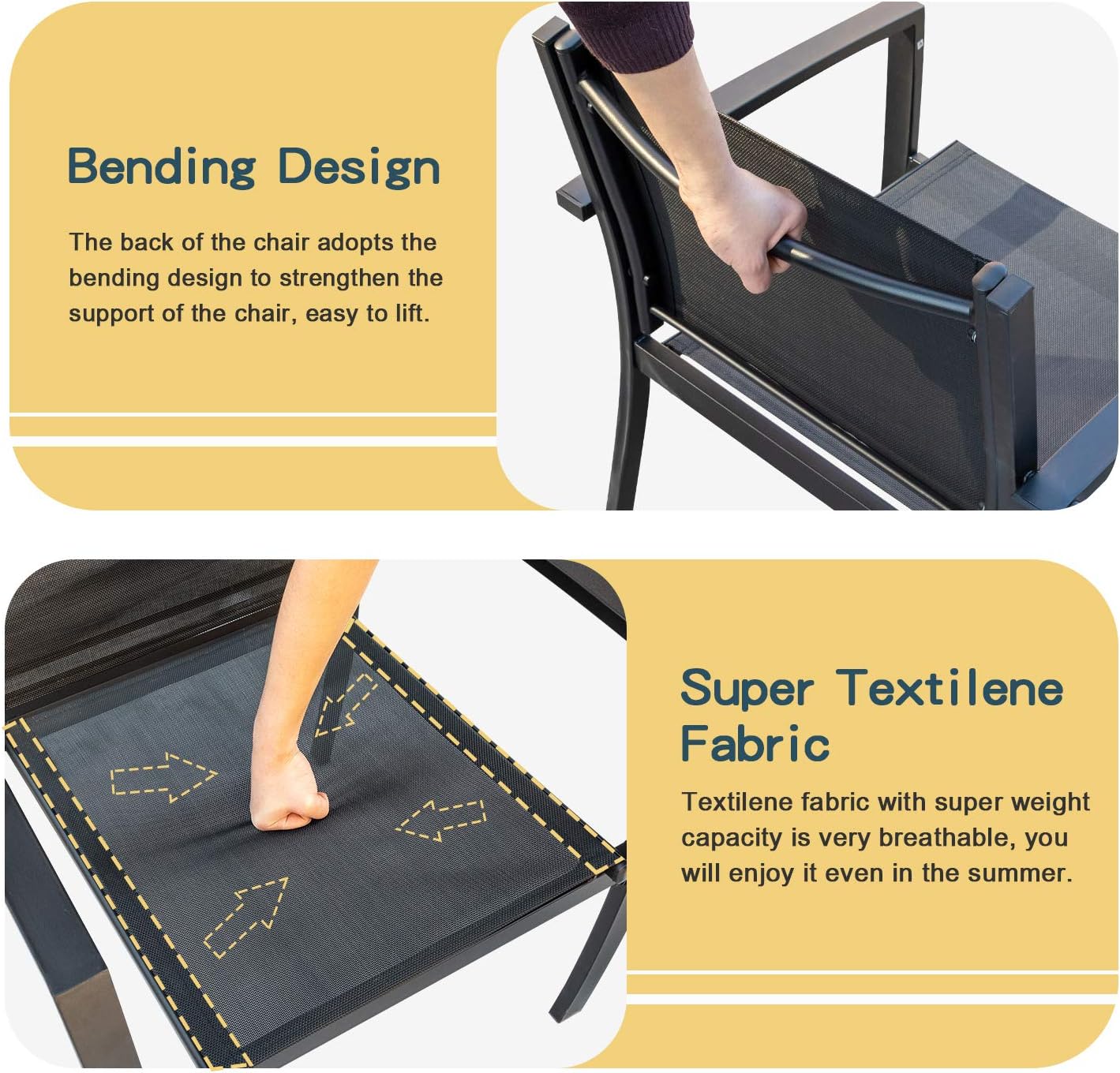 Ensemble de salle à manger de patio Homall 7 pièces, mobilier d'extérieur