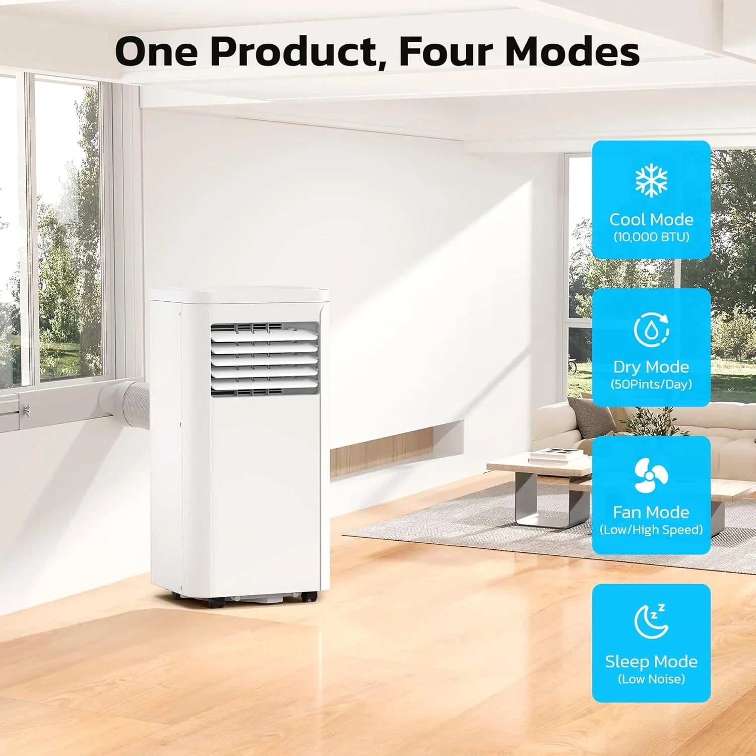 Climatiseurs portables ZAFRO 8 000 BTU, 4 modes, refroidissement rapide, économie d'énergie, télécommande, autonomie 24 h