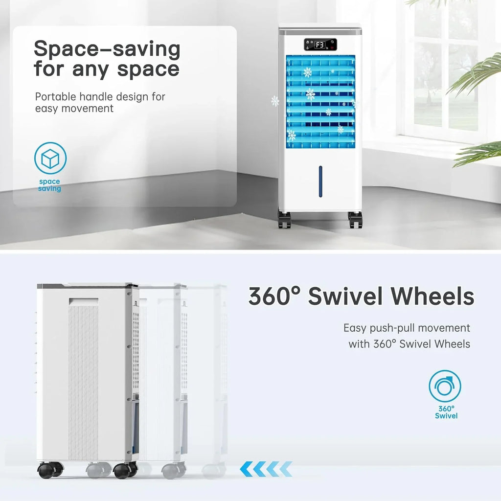 Climatiseur portatif sans fenêtre, refroidisseur d'air par évaporation, minuterie d'arrêt automatique intelligente de 12 heures