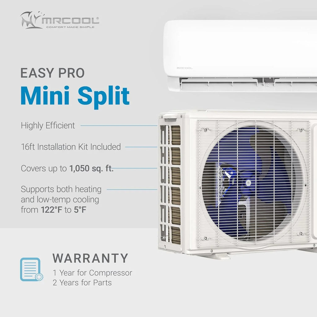 Climatiseur et thermopompe mini-split sans conduit MRCOOL 24 000 BTU 230 V, série Easy Pro - Unité de climatisation murale