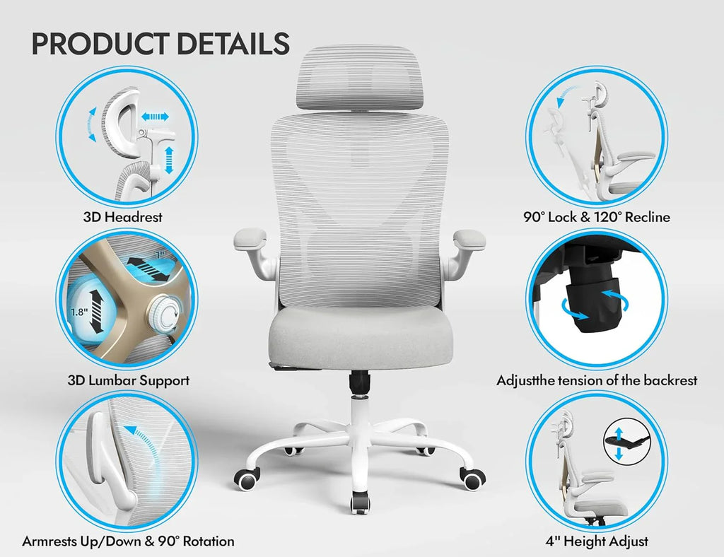 Bureau et chaise d'ordinateur de bureau, chaise de jeu, avec support lombaire et appui-tête