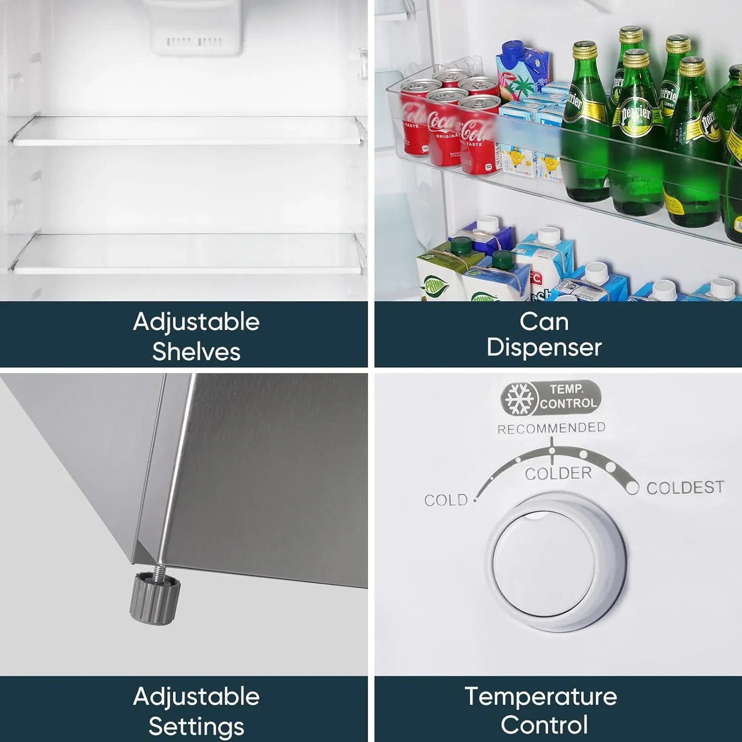 Réfrigérateur Upstreman de 7,7 pieds cubes avec congélateur, double porte,