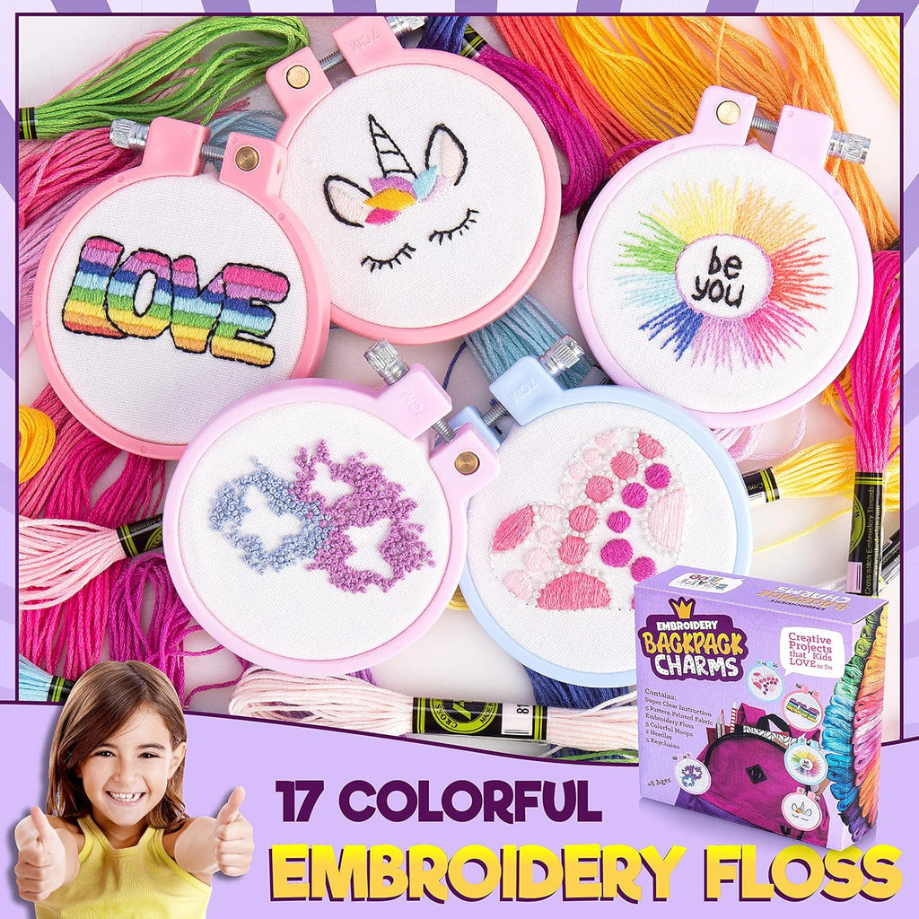 10 modèles de broderie pré-imprimés, kits de broderie pour enfants, kits de points d'aiguille pour débutants