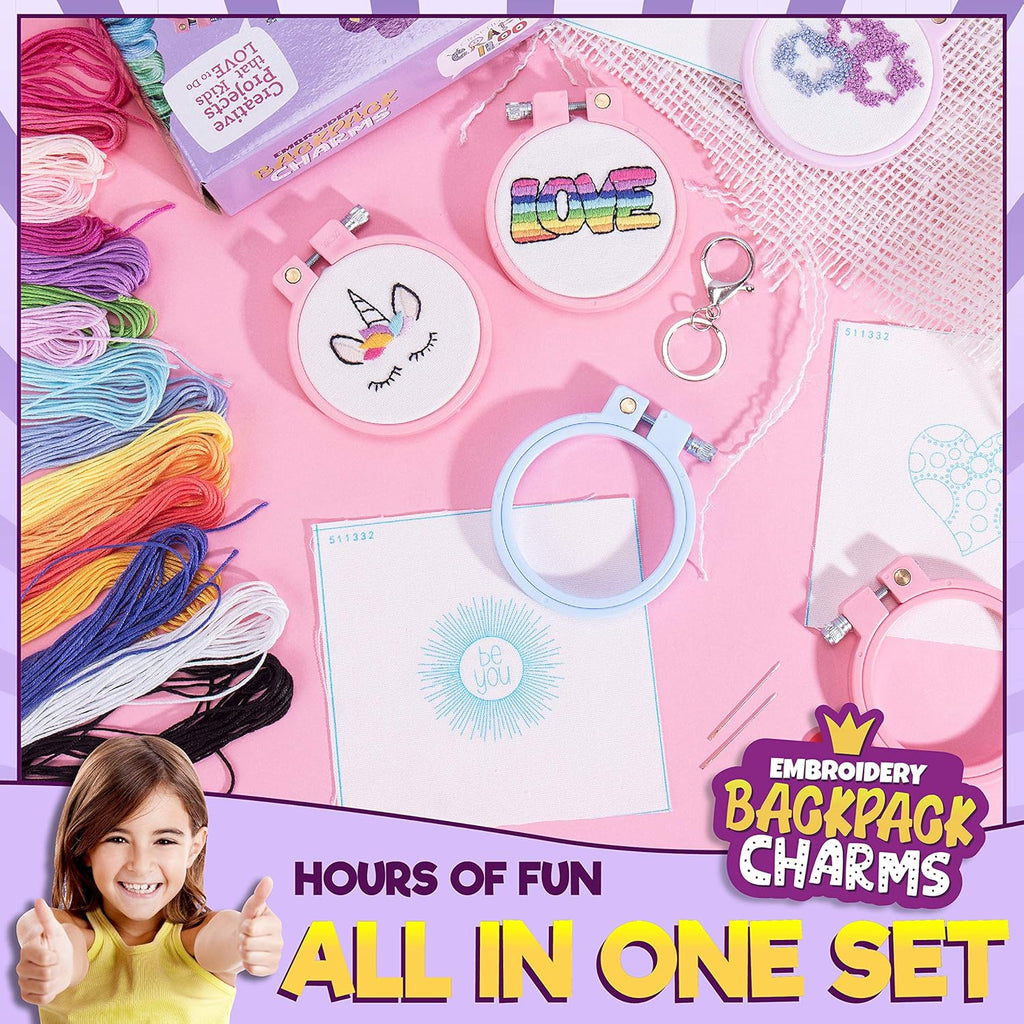 10 modèles de broderie pré-imprimés, kits de broderie pour enfants, kits de points d'aiguille pour débutants