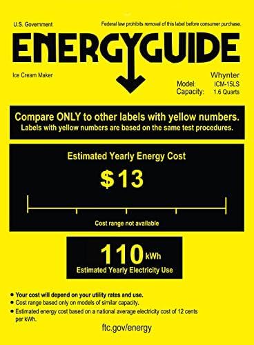 Sorbetière Whynter ICR-300SS 0,5 pinte en acier inoxydable avec compresseur