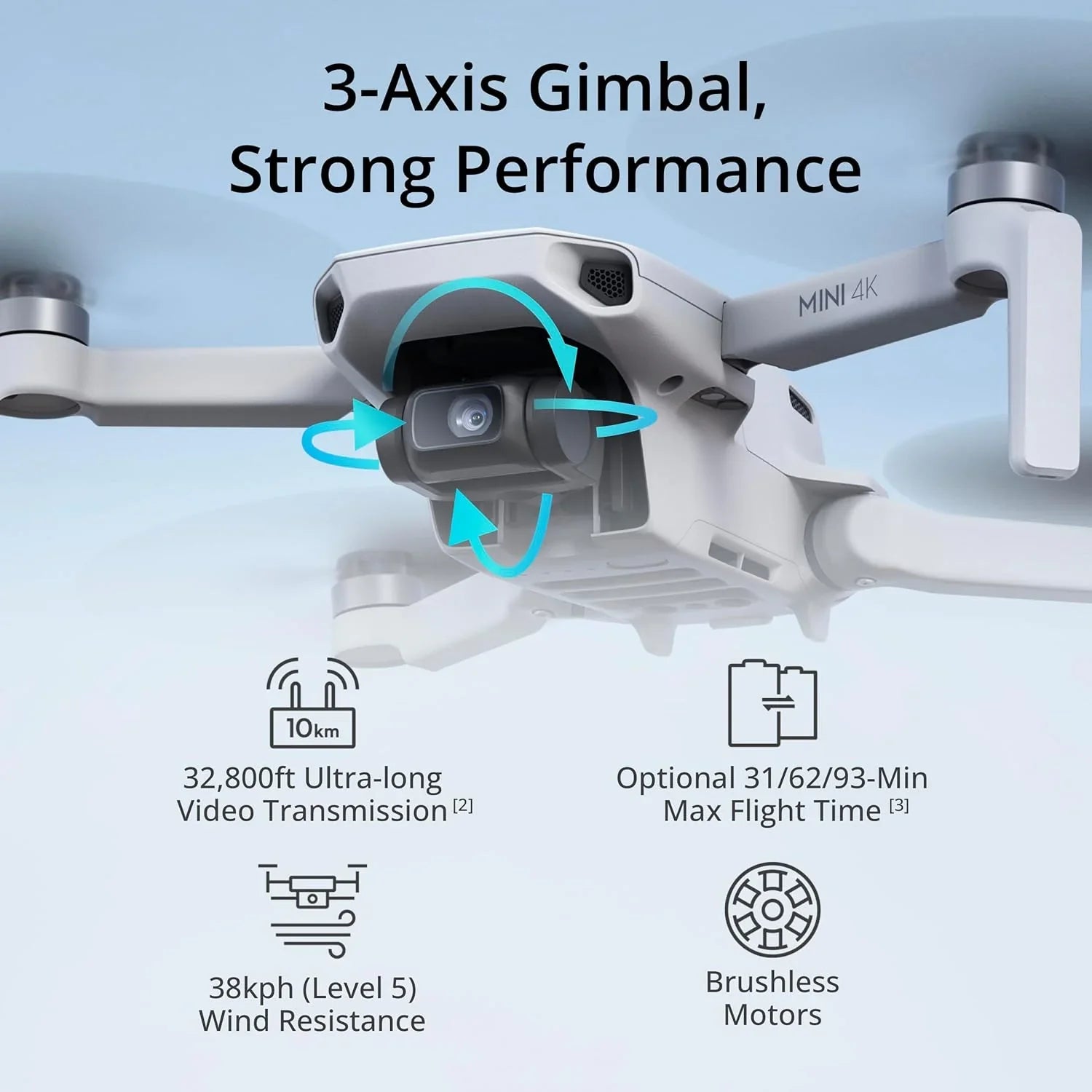 Mini drone avec caméra 4K pour adultes, transmission vidéo 10 km, 4K Ultra HD