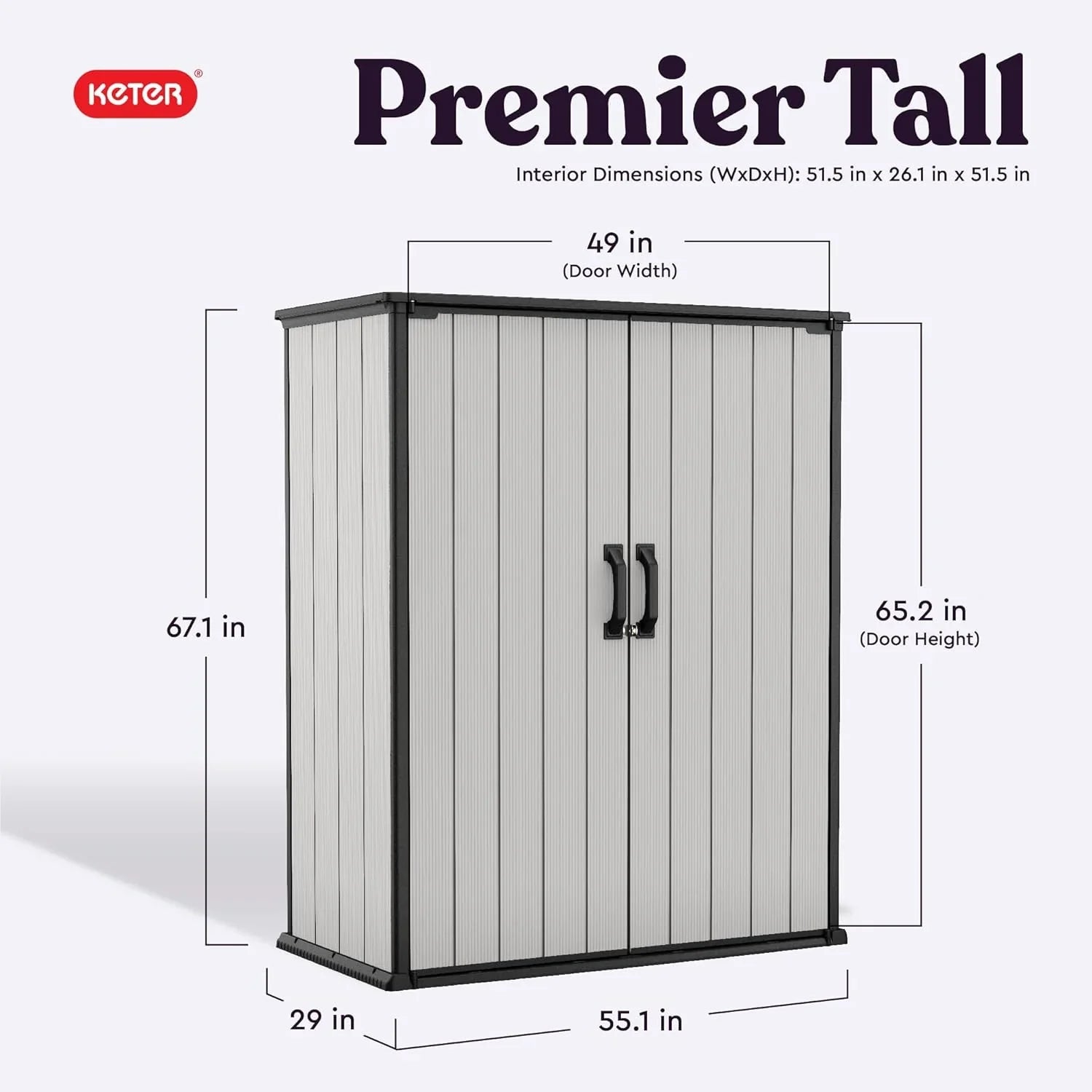 Abri de rangement extérieur haut en résine Keter Premier (4,6 x 5,6 pi)
