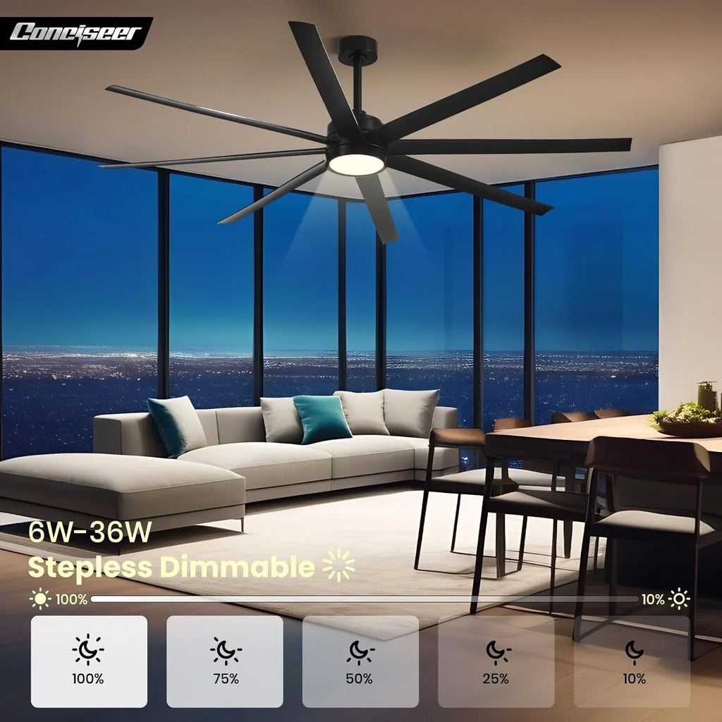 Ventilateur de plafond moderne 72 pouces chambre salon bibliothèque café extérieur/industriel