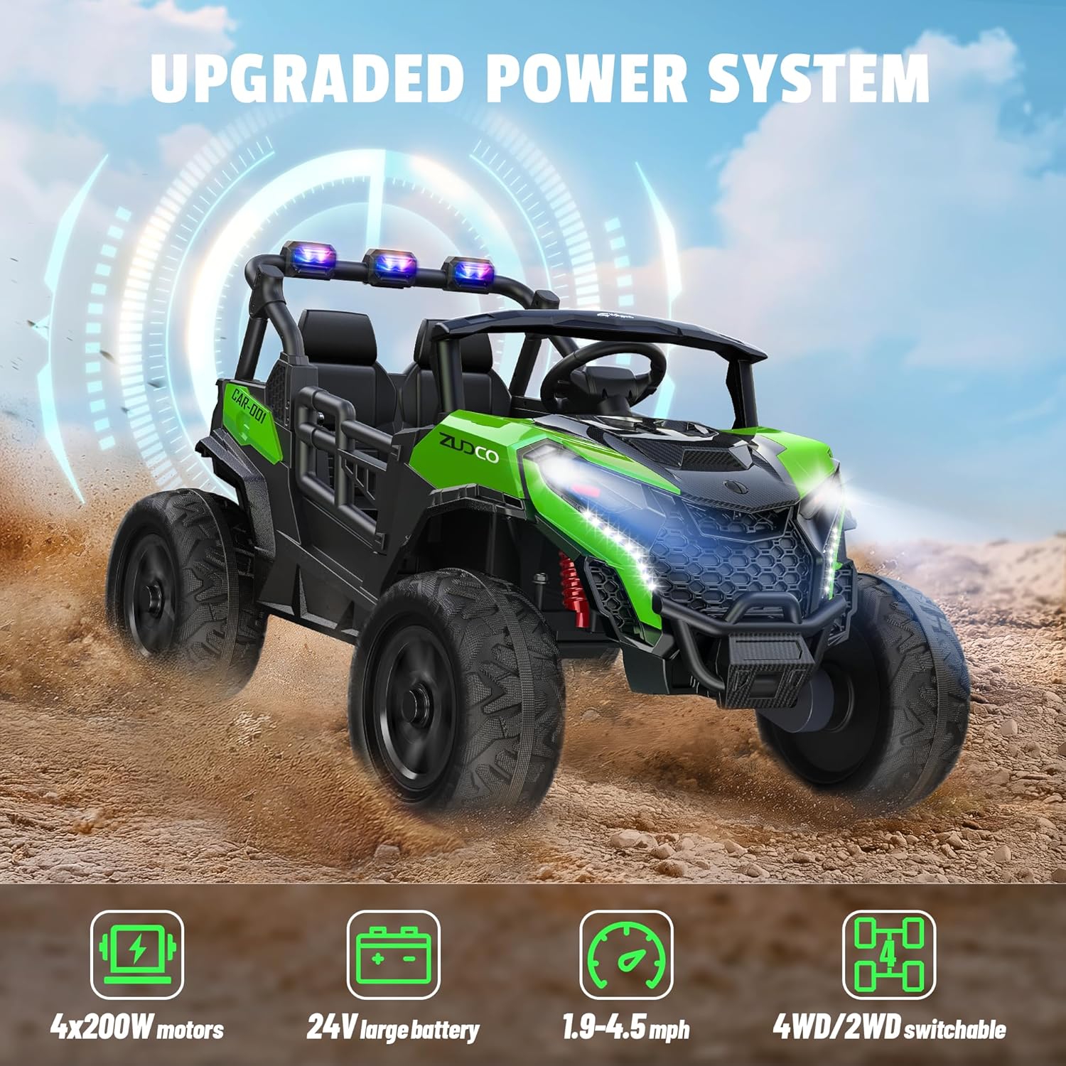 Camion jouet électrique de voyage tout-terrain rose