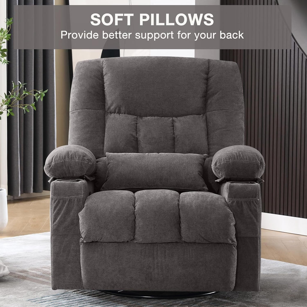 Fauteuil de massage rotatif à bascule avec fonctions de massage par vibration et de mesure des calories