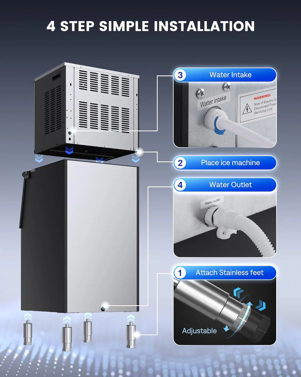 La machine à glaçons portable de comptoir Ecozy produit 9 glaçons en 6 minutes