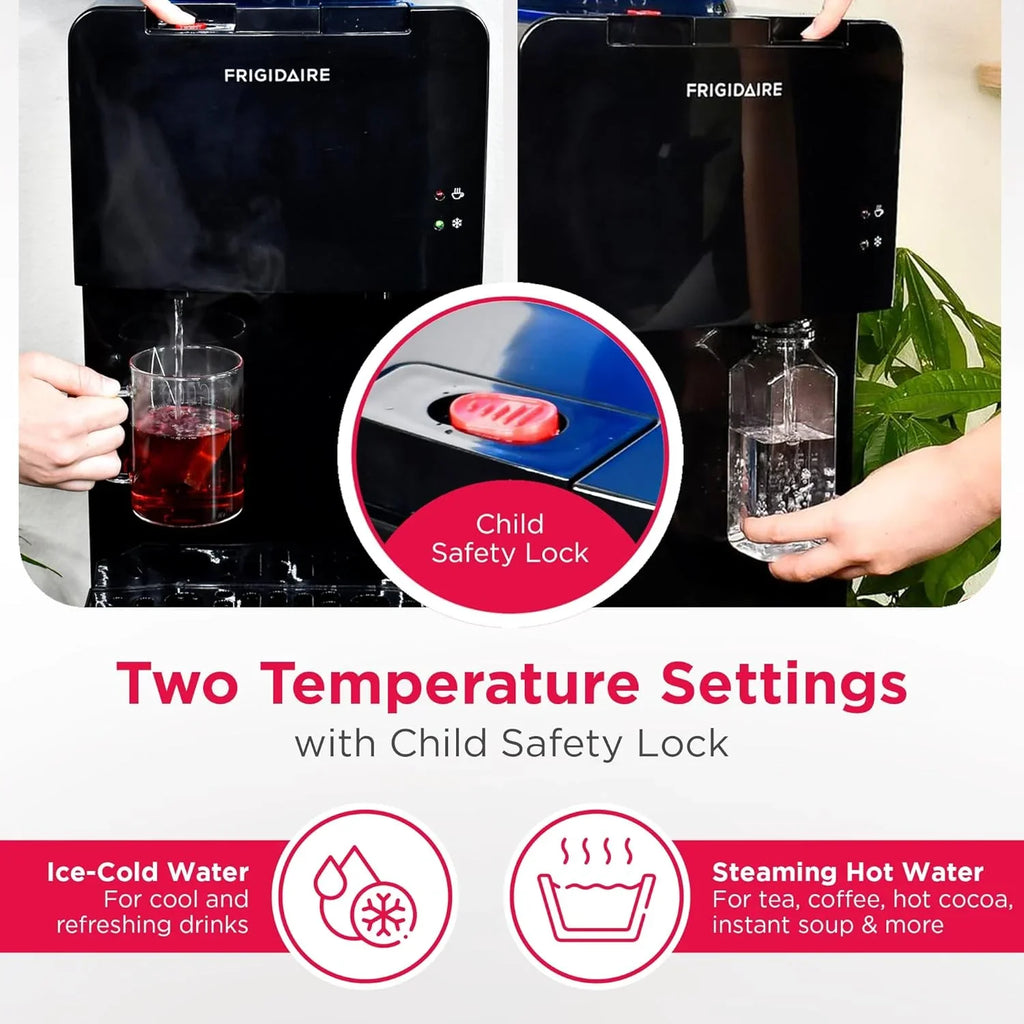 Distributeur d'eau et de glaçons Frigidaire à chargement par le haut - Eau chaude et froide - Verrouillage de sécurité pour enfants