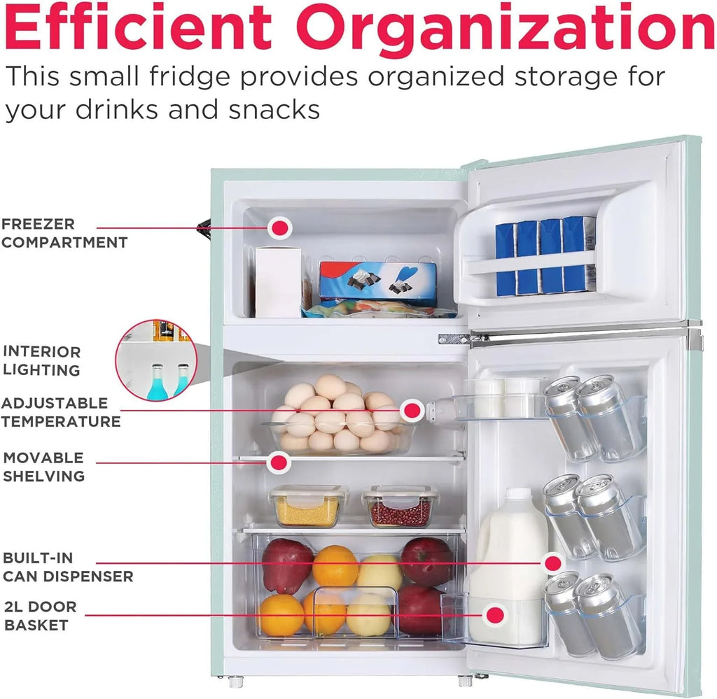Mini-réfrigérateur rétro Frigidaire avec congélateur et décapsuleur latéral