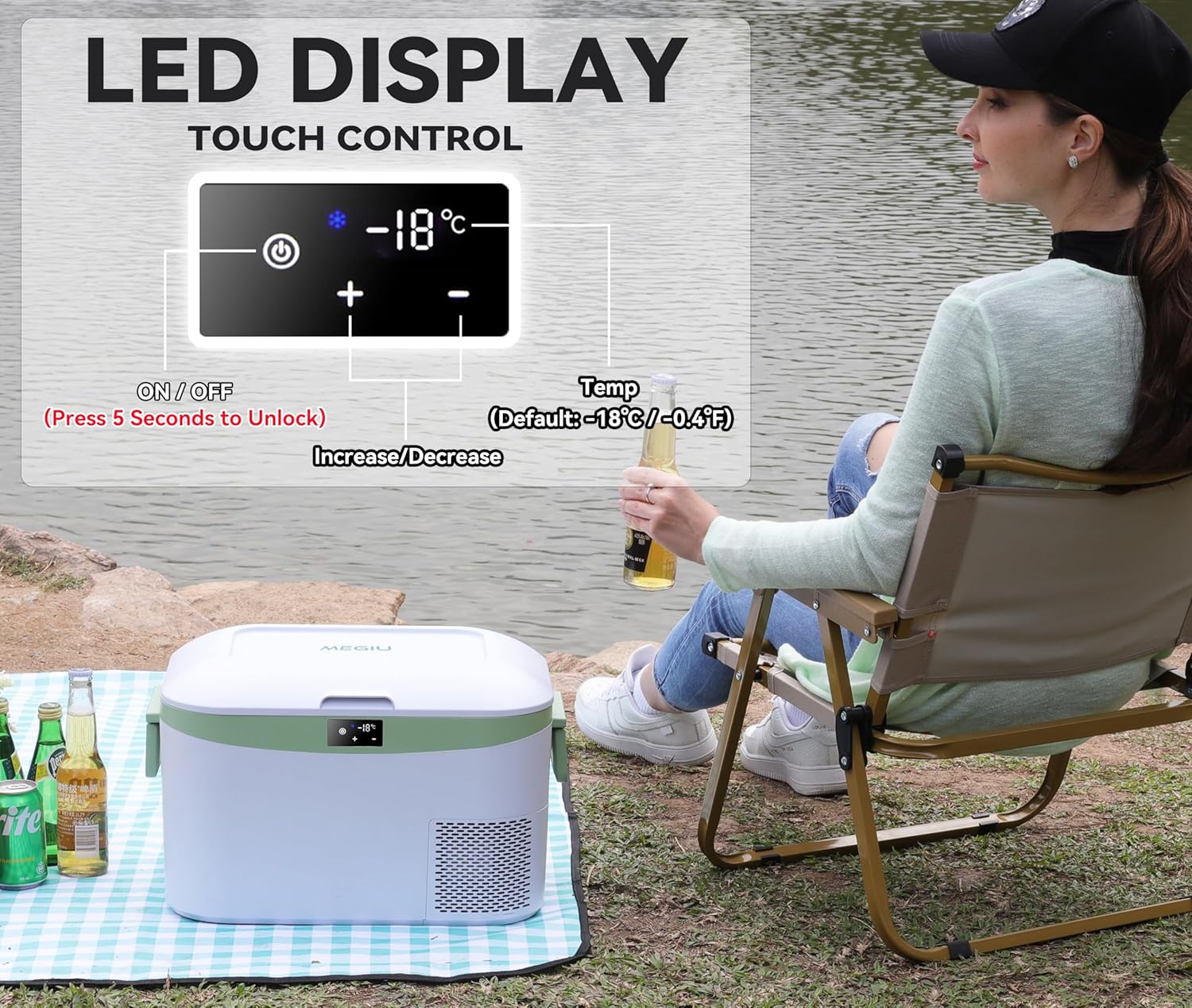 Réfrigérateur de voiture portable de 23 pintes (22 litres) avec compresseur