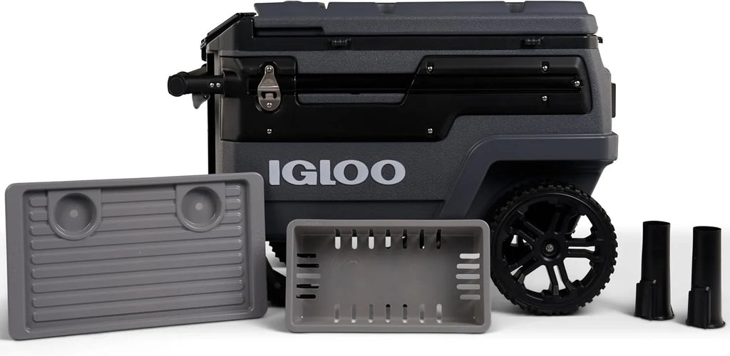 Glacière à roulettes de 70 pintes, glacière isotherme à coque rigide